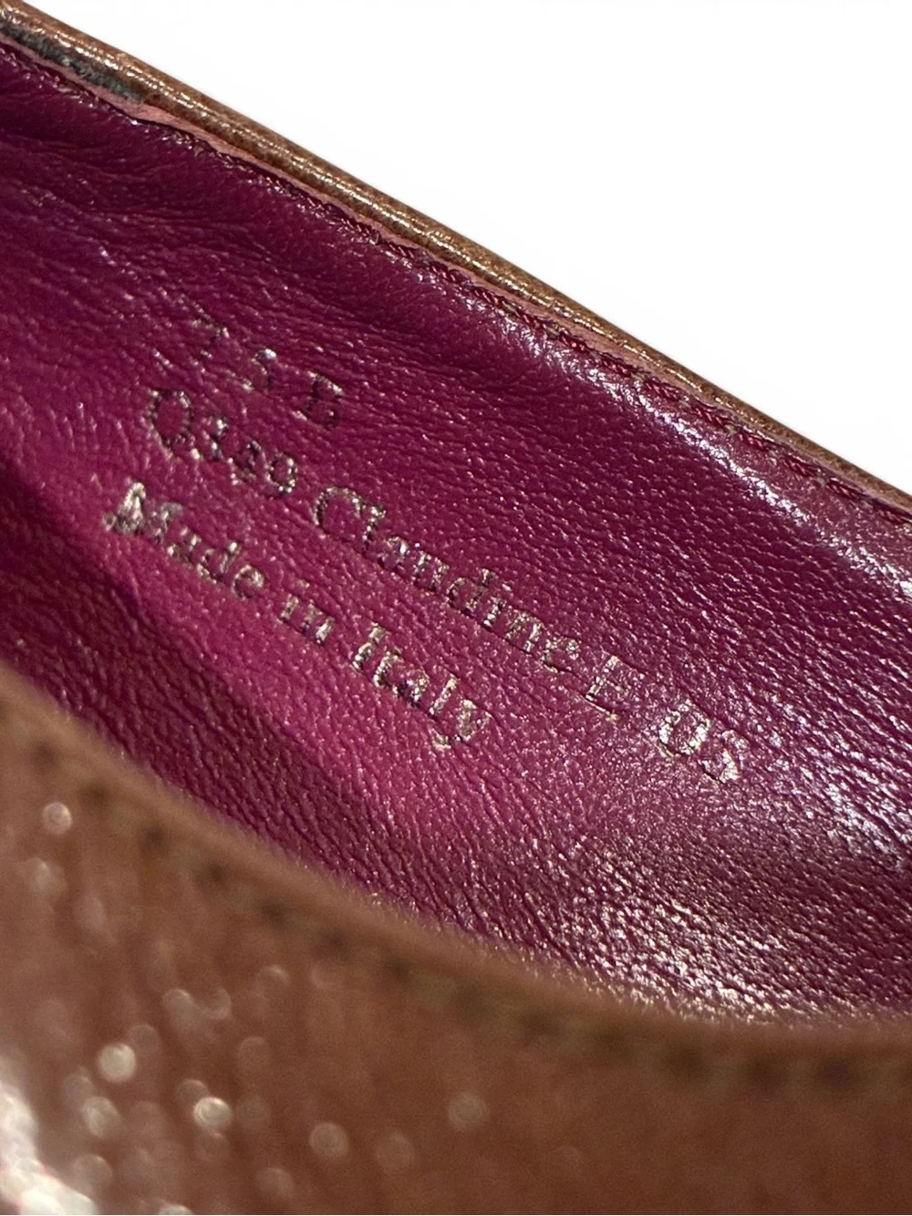 Vintage Coach Claudine leather peep toe lace front spectator heels. 7.5